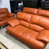 salon en cuir 6 places cognac pieds métalliques thumb 1