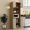 Meuble rangement cuisine 4 portes blanc bois naturel thumb 1