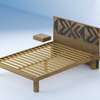 LIT DESIGN EN BOIS MASSIF AVEC TABLES DE CHEVET – NEUF thumb 1