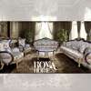 Salon classique royal gris clair et doré 5 places thumb 1