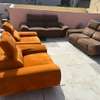 Canapés 7 places design orange et marron moderne thumb 0