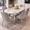Chaises salle à manger velours gris clair design chic thumb 0