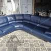 SALON ANGLE EN CUIR BLEU thumb 1