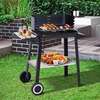 Barbecue charbon mobile avec étagères bois et roues thumb 2