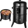 Fumoir barbecue vertical acier noir avec thermomètre thumb 0
