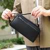Sac de poignet en cuir véritable pour hommes thumb 3