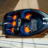 Bateau gonflable 4 places bleu-orange avec rames et gilets thumb 1
