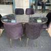 TABLE A MANGER 6PLACES 80X140 METALIQUE OVAL NOIR thumb 3