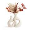 Ensemble 2 vases céramique blanc cassé motif cœur thumb 0