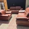 Ensemble canapés cuir marron cognac 3-2-1 places thumb 1