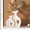 Ensemble 3 vases décoratifs or blanc design moderne thumb 9