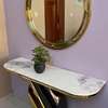 Console design marbre blanc et métal doré 120 cm thumb 2