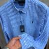 Ralph Lauren chemise Lin bleu rayé col boutonné thumb 1