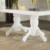 Table extensible blanche bois pied central sculpté thumb 0