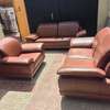 Ensemble canapés cuir marron cognac 3-2-1 places thumb 0