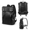 Sac à dos cuir multifonction Unisex noire thumb 13