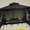 Gazebo noir en métal 2m95 x 2m95 x 2m7 thumb 0