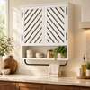 ARMOIRE DE RANGEMENT MURAL MARRON ET BLANC thumb 6