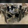F6031 ensemble table 150cm + 6 chaises bois chromé thumb 1