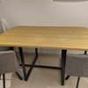Table à manger bois clair 4 chaises gris clair thumb 1
