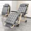Chaise longue relax pliable gris avec repose-pieds thumb 1