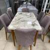 TABLE À MANGER 6PLACES EXTENSIBLE BOIS BLANC MAUVE B50 thumb 4