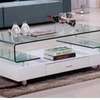 Table basse  verre trempé bois avec roulettes thumb 6