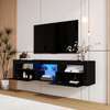 Meuble tv suspendu noir led thumb 0