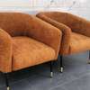 fauteuils modernes tissu bouclé camel thumb 3