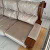 Salon 5 places bois massif + table en rotin thumb 0