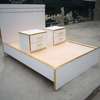 Ensemble chambre moderne blanc lit armoire LED thumb 1