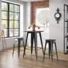 Tabouret en métal avec siège en bois thumb 0