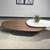 Table basse bois ronde pivotante avec miroir thumb 2