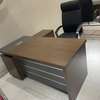 Bureau professionnel bois marron + chaise ergonomique thumb 0