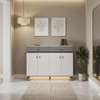Buffet moderne blanc gris 5 portes LED intégré thumb 1
