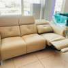 Canapé relax 3 places cuir beige électrique thumb 0