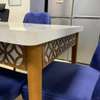 TABLE À MANGER 6PLACES EXTENSIBLE BOIS BLANC-BLEU B30 thumb 1