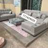Salon Angle Semi Cuir Gris thumb 1