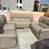 Canapé cuir beige 7 places confortable thumb 1