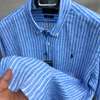 Ralph Lauren chemise Lin bleu rayé col boutonné thumb 0