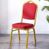 Chaise rouge métal doré rembourrée confort thumb 0