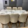 TABLE À MANGER 8PLACES 180X80 BOIS BLANC BEIGE C1 thumb 0