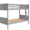 Lit superposé gris enfants 2 couchages solide bois thumb 2