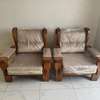 Salon 5 places bois massif + table en rotin thumb 3
