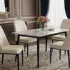 Ensemble table marbre 4 chaises cuir crème moderne thumb 0