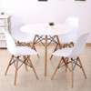 Ensemble table bois clair 4 chaises patchwork coloré thumb 1