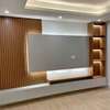 Meuble TV mural design LED blanc effet marbre thumb 0