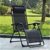Chaise longue jardin pliable acier noire confortable thumb 0