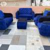 Ensemble canapé velours bleu 6 places + table thumb 0