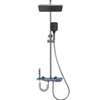 Ensemble douche pluie noir mat carré + douchette main thumb 9